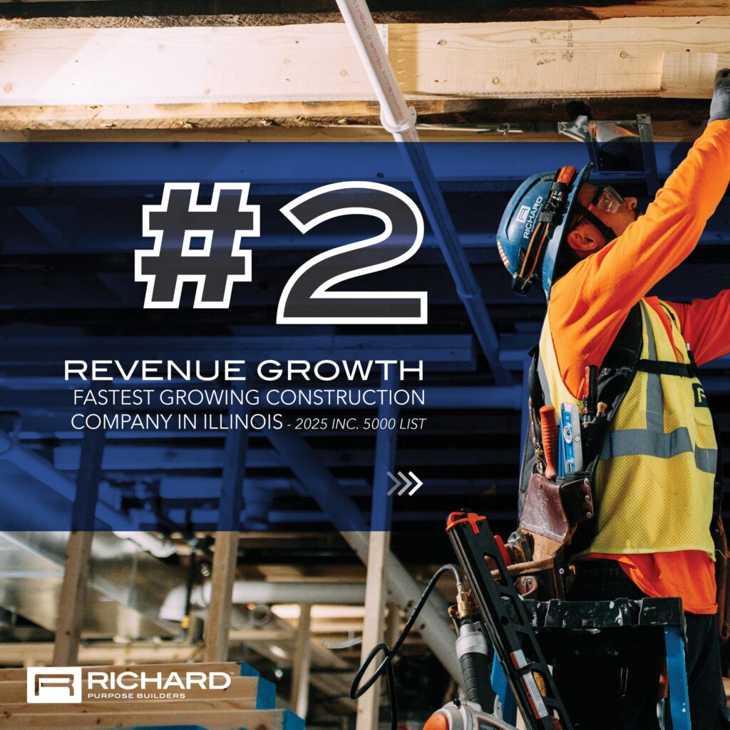 Richard Dominates Illinois Construction Rankings on Inc. 5000, Claims #1 in Employee Growth and #2 Overall 10 2025 INC 5000 SOCIAL POST