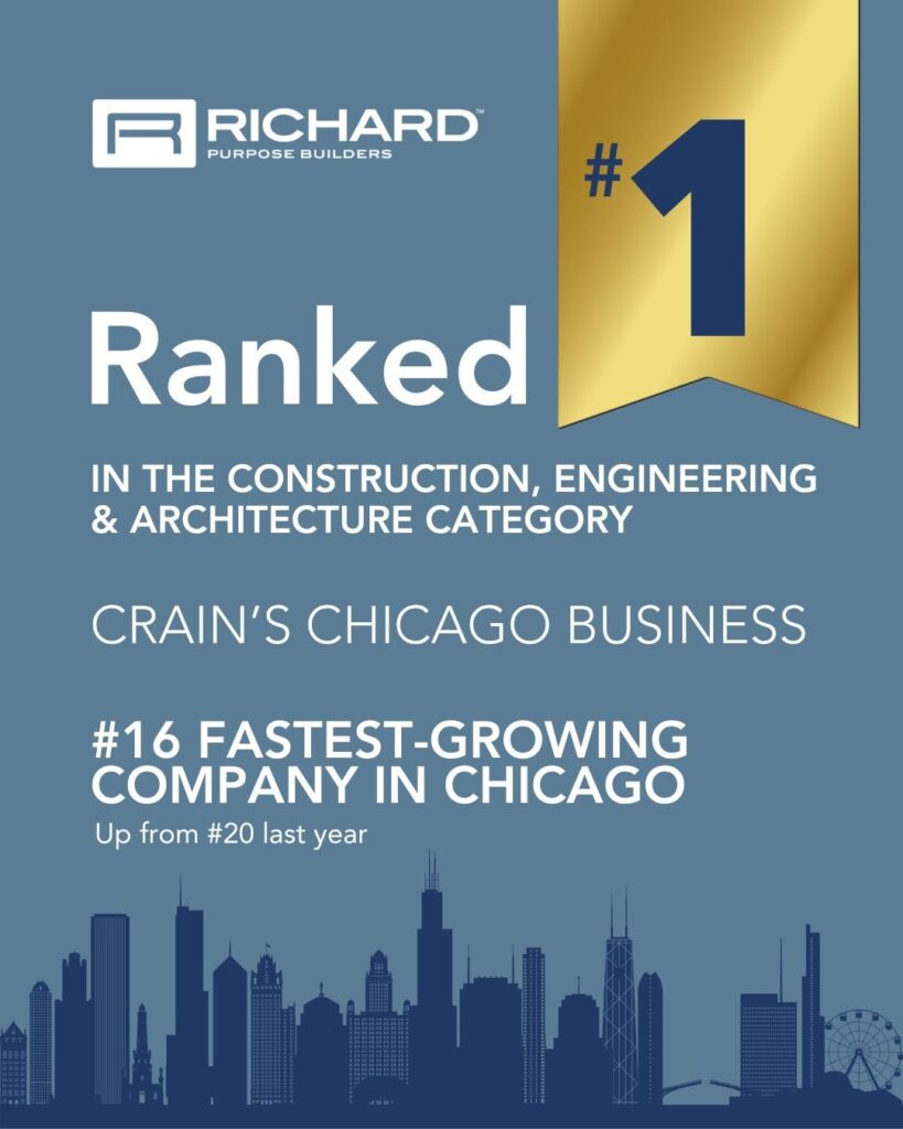 Richard Ranks #1 in AEC Industry and #16 in Chicago for Crain’s Chicago Business Fast 50 11 CCB